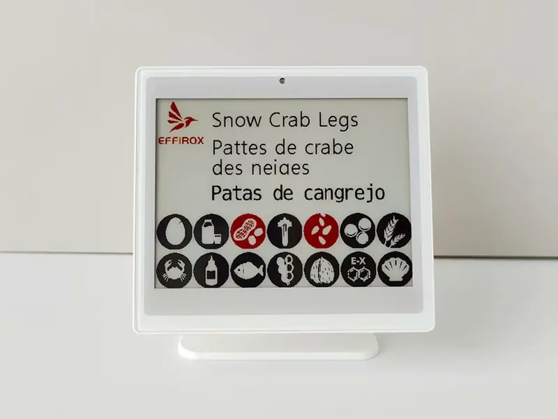Effirox electronic buffet labels